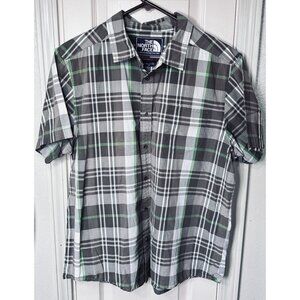 The North Face Shirt Mens XL Short Sleeve Lightweight Button Front Plaid Hiking